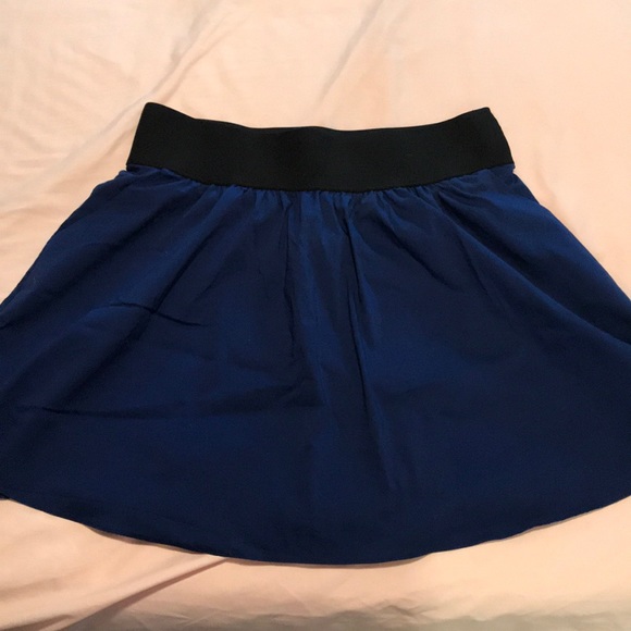 Express Blue/Black A-line Mini Skirt with POCKETS! - Picture 1 of 3